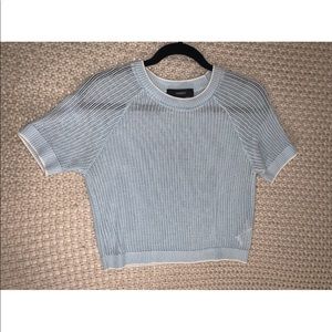 knit blue crop top